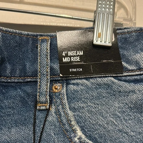 Express Blue Jean Shorts Distressed Frayed Hem - Picture 3 of 10